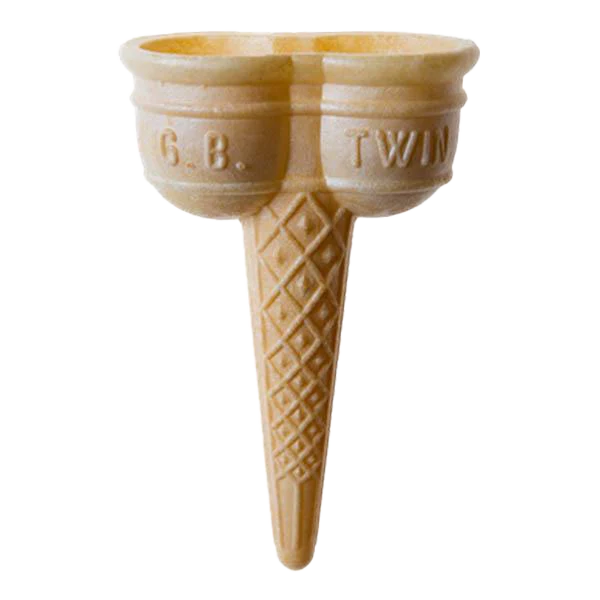 Greco Brothers Ice Cream Cones Diameter 45mm x Height 132mm / 210 Cones GBTWIN Traditional Wafer Cones