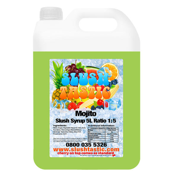 Corporate Vending Slush Syrup 5L Bottle Slushtastic Slush Syrup Mojito