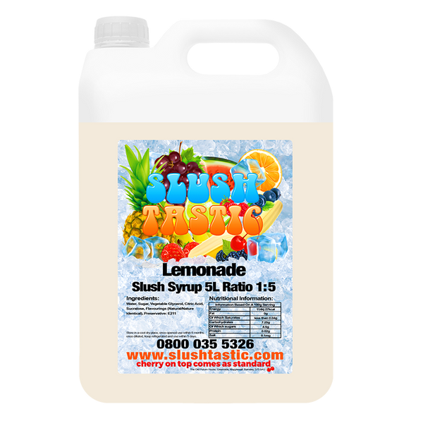 Slushtastic Slush Syrup 5L Bottle Slushtastic Slush Syrup Lemonade