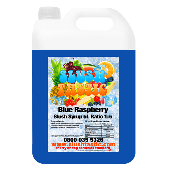 Corporate Vending Slush Syrup 1 x 5L Bottle Slushtastic Slush Syrup Blue Raspberry