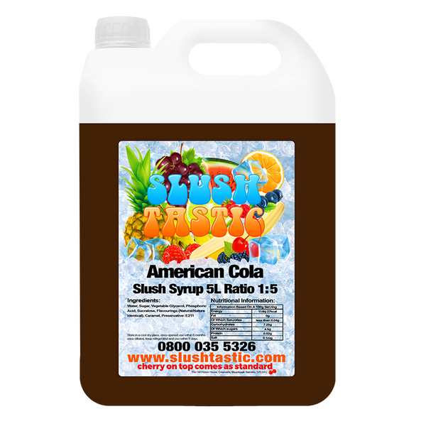 Corporate Vending Slush Syrup 5L Bottle Slushtastic Slush Syrup American Cola