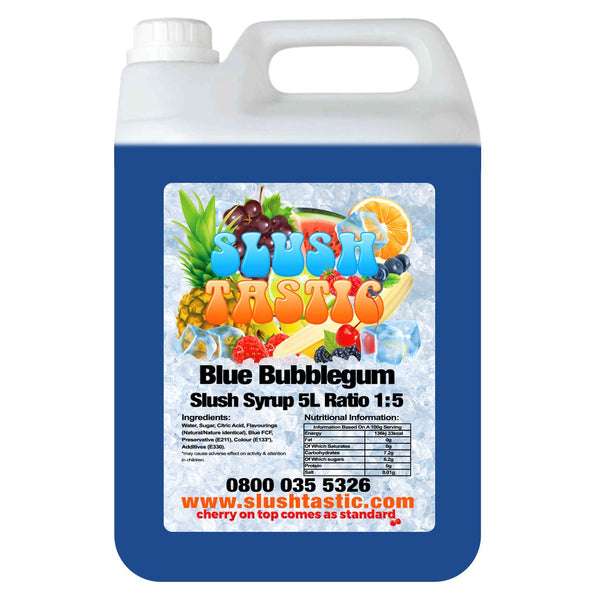 Corporate Vending Slush Syrup 5L Bottle Slushtastic Syrup Blue Bubblegum
